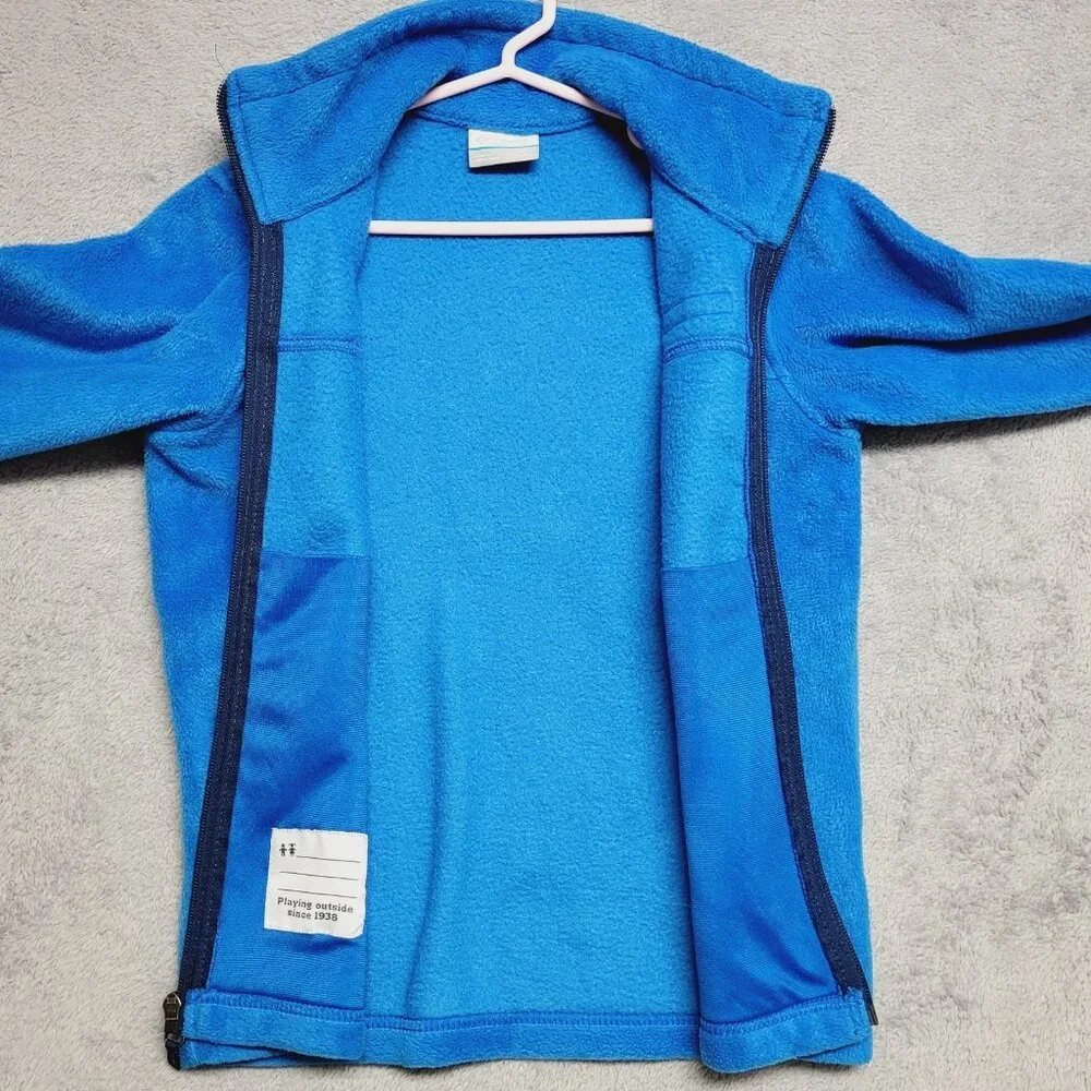 Columbia Jacket Boys Small 8 Blue Steen's Mountain 2 Fleece Full Zip All Season